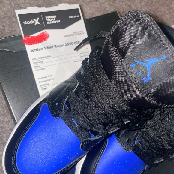 Nike Air Jordan 1 Mid Black Hyper Royal - Picture 8 of 8